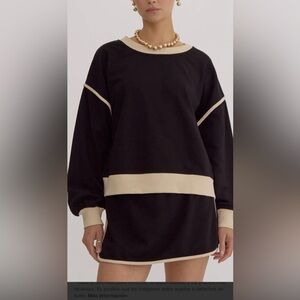 Entro Women Black  Sweater L Oversize long sleeve